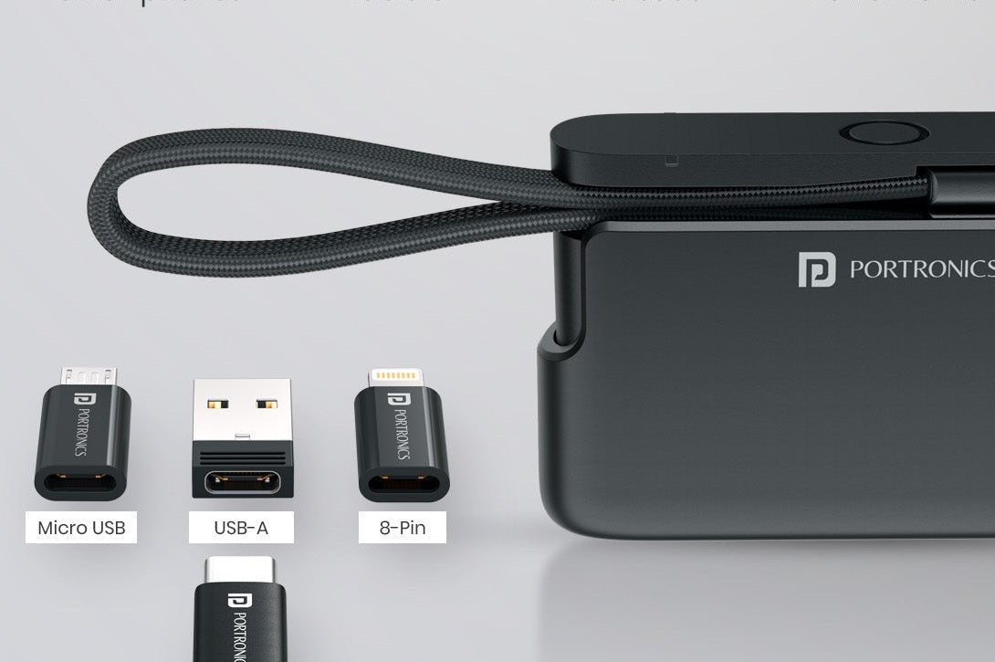 Micro USB, USB-A and 8-Pin connectors beside the SnapCase Ultra