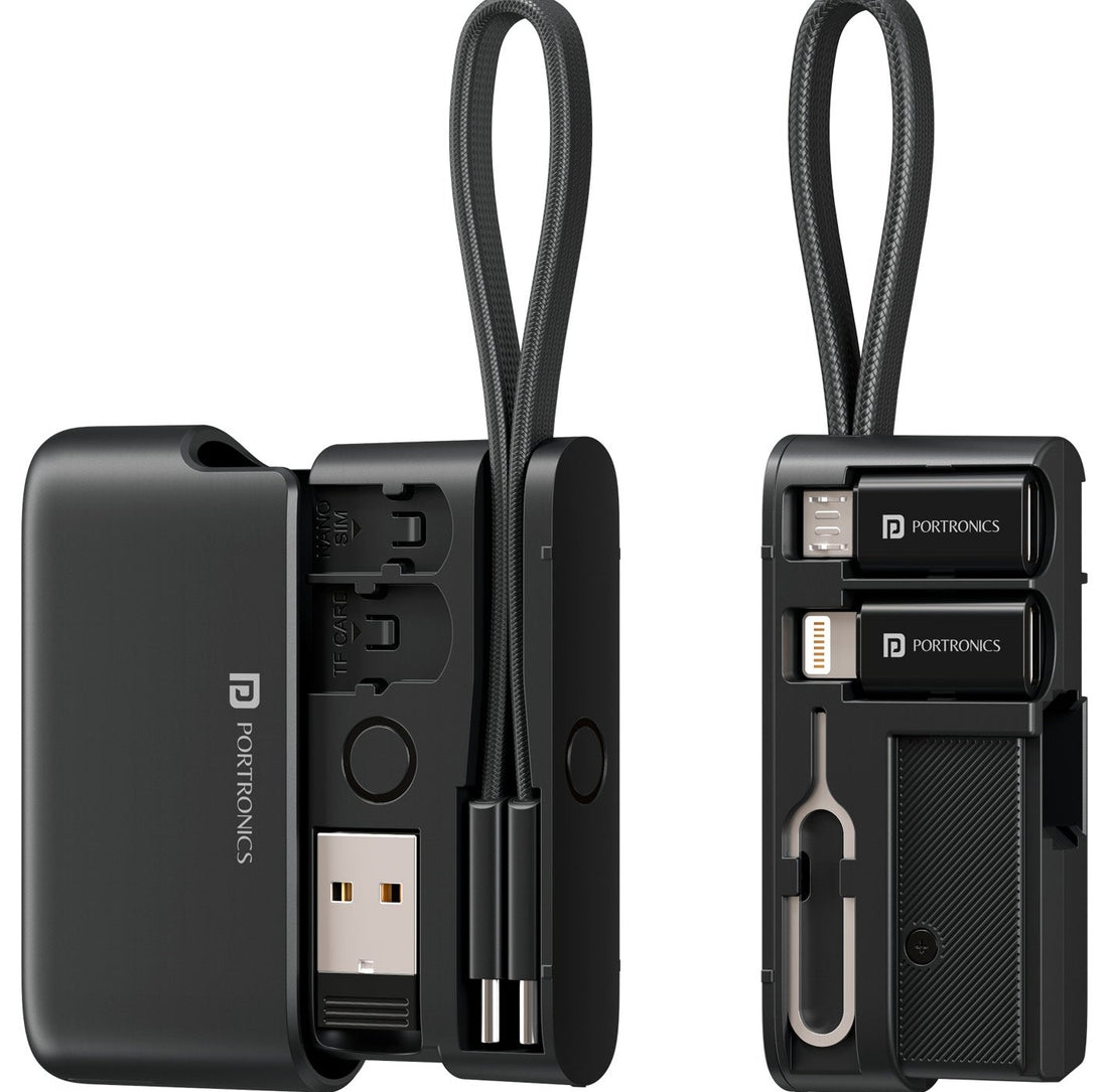 SnapCase Ultra closed and open, showing the cable, connectors and SIM pin